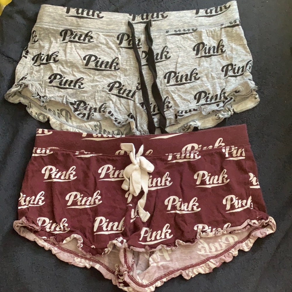 PINK pj shorts (GREY IS SOLD, MAROON AVAILABLE)
